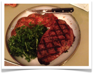 Grilled Sirloin with Kale & Tomato